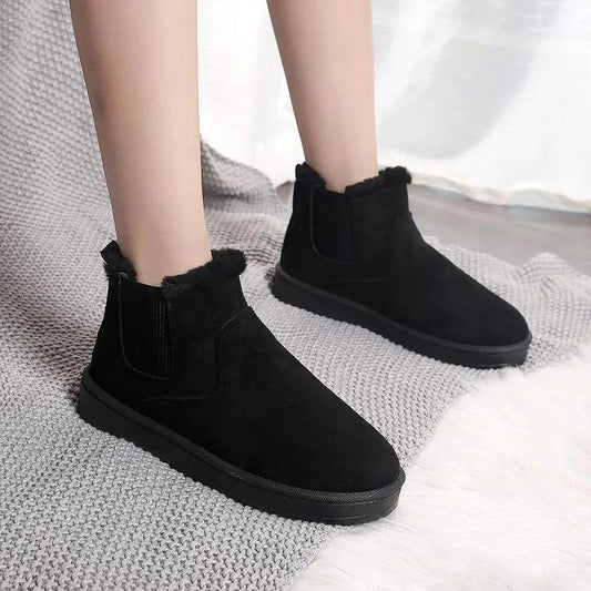 Snow Boots Women's Winter Plus Velvet Padded Short Boots Wild Non-slip Warm Short Tube Women's Cotton Shoes Snow Boots