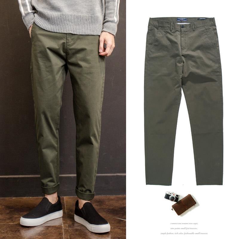 Spring and Autumn Straight Casual Pants Men's Loose Cotton Trousers Trend Solid Color All-match Trousers