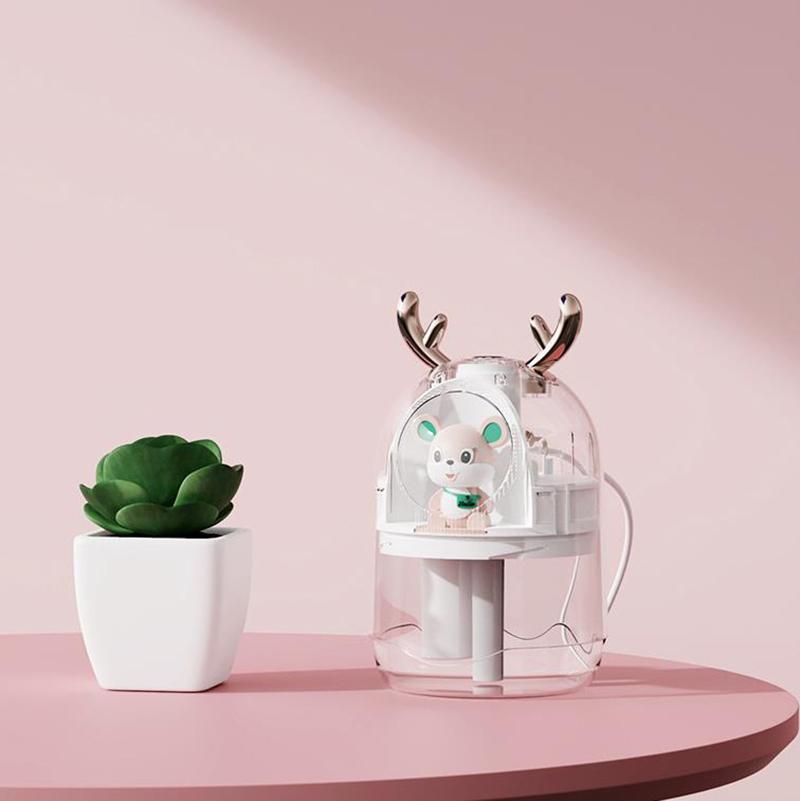 360ml Cute Mouse Indoor Air Humidifier USB Electric Sprayer Mute Aroma Diffuser Portable Air Purifier