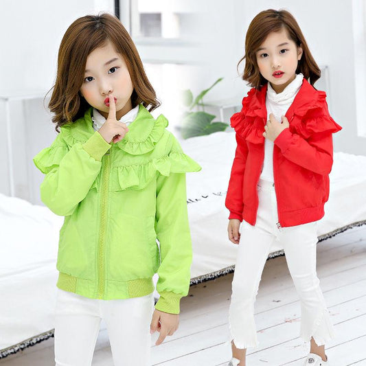 Coat Autumn Girls Children Cartoon Cat Jacket Zipper Hooded Jacket Coat