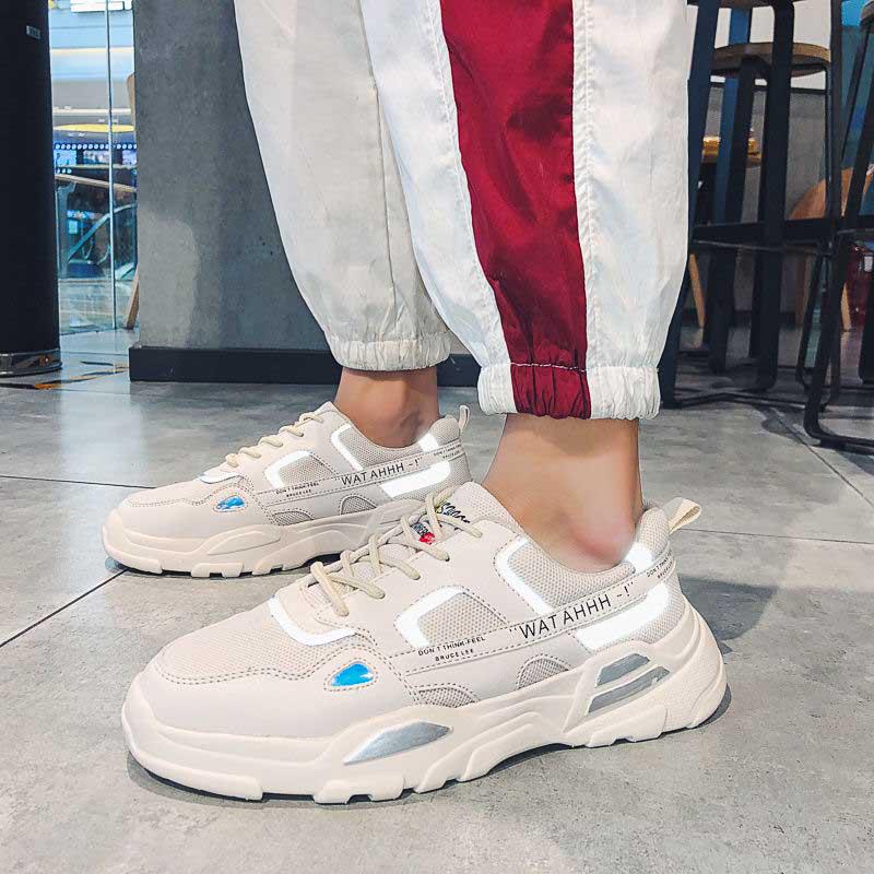 Plus Size39-44 Men Low-top Sneakers Luminous Running Basketball Shoes Breathable Lightweight Non-slip Sock Shoes Wear-resistant Deodorant Skate Shoes