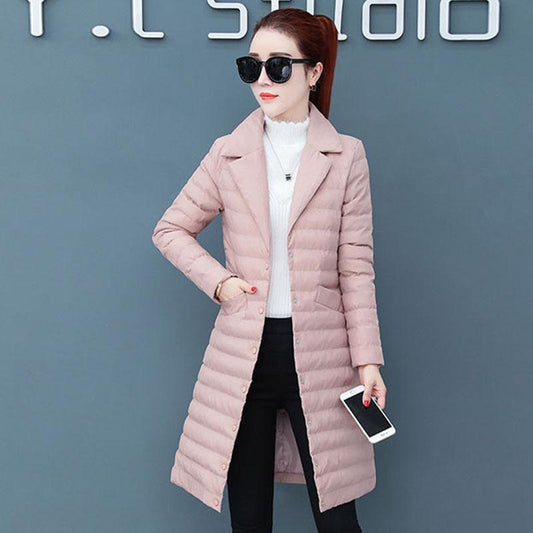 Mid-length Down Padded Coat Winter Padded Jacket Slim Slimming Thin Temperament Light Ladies Padded Jacket Women