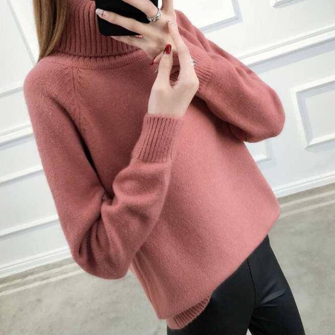 2019 Autumn and Winter Women Turtleneck Sweater Long Sleeve Slim Women Knit Sweater and Pullover