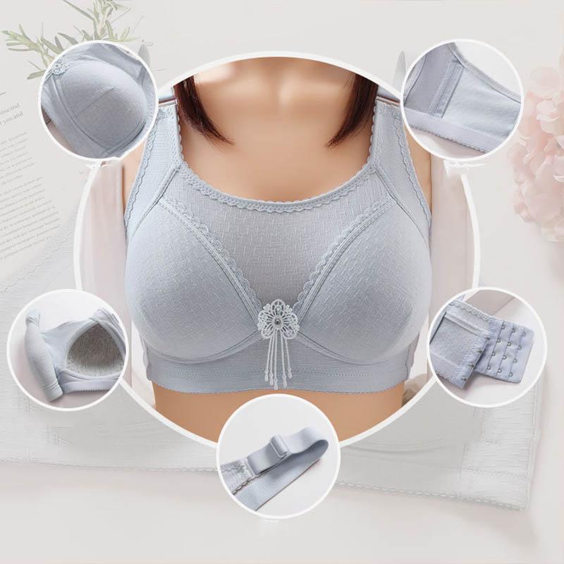 Ladies Gathering Anti-Sagging Bra No Steel Ring Tube Top Anti-Smearing Large Size Adjustable Thin Bra Cotton Glossy Simple Thin Mould Cup Bra