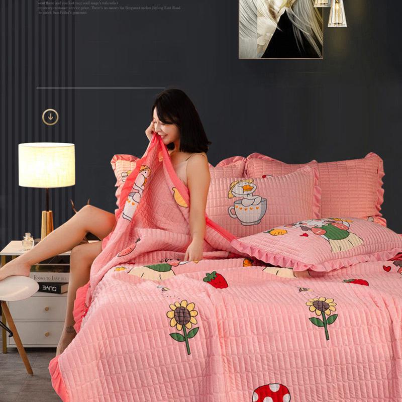 One Blanket Multi-purpose Crystal Fleece Blanket Sheet Thick Tatami Bed Cover Quilted Non-slip Bed Cover Blanket Double-sided Plus Fleece Blanket