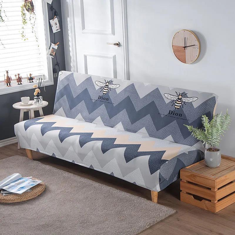 Armrestless Sofa Bed Cover All-Inclusive Simple Folding Universal Fabric Anti-Slip Full Cover Sofa Cover