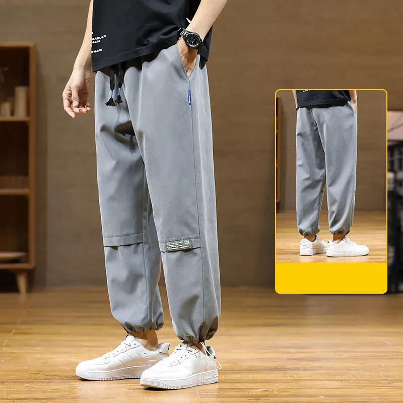 Men's Trousers Loose Wild Trendy Handsome Cropped Trousers Spring and Autumn Summer Thin Sports Casual Pants