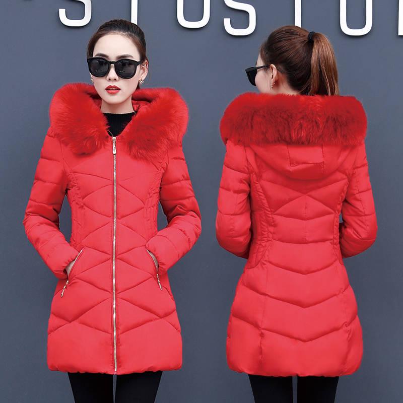 Women's Jacket Winter Jacket Medium-Long Cotton Parka Plus Size Coat Slim Ladies Casual Clothing