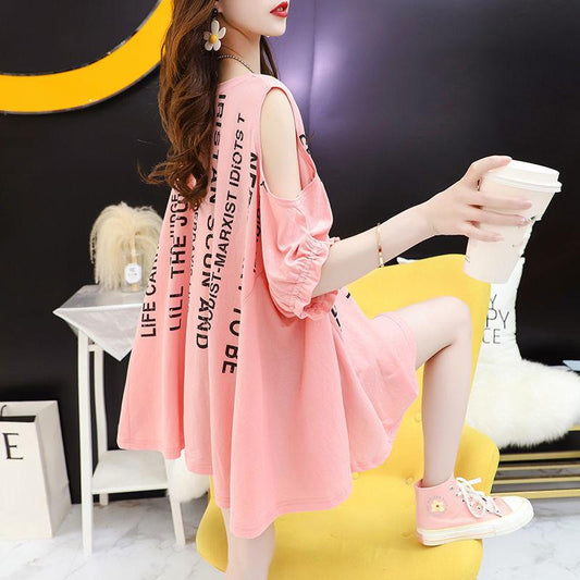 Hollow Out Girls Women's Summer Dress Short Sleeve Round Neck Daily Wear Office Dating Party
