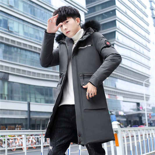 Down jacket Trend Men's clothes Winter Medium and long section Leisure Cotton clothing Large size