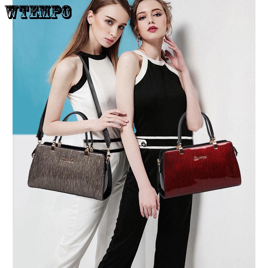 Crossbody Shoulder Bag Leather Texture Patent Leather Bag Handbags Fashion Handbag