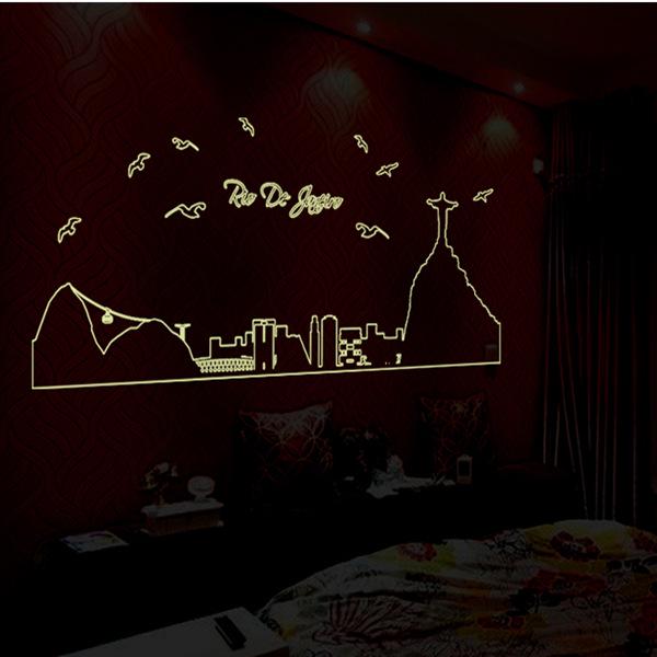 St. Paul's Silhouette Fluorescent Sticker Bedroom Sofa Background Wall Sticker Fashion Luminous