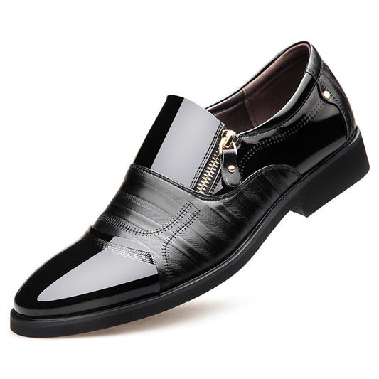 Men's Classic Pointed Toe Business Shoes Slip-on Leather Dress Oxford Shoes