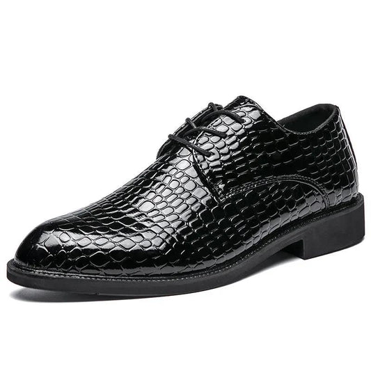 Men's Shoes Alligator British Pointed Men's High Heeled Shoes Personality Heightening Shoes Hair Stylist European Men's Shoes