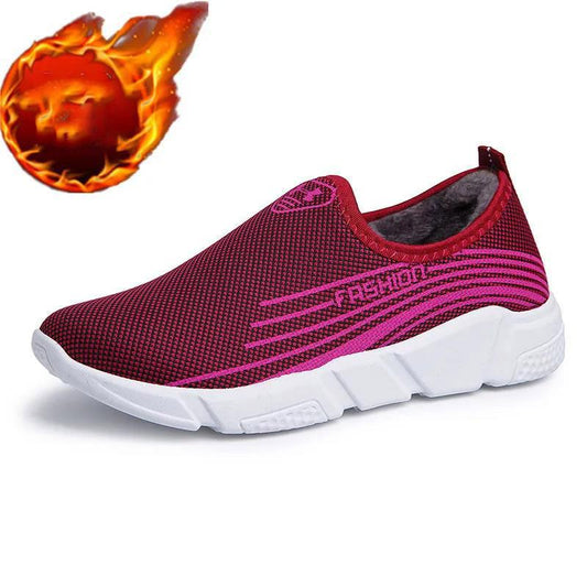 Women Autumn and Winter Walking Shoes Women's Mother Shoes Casual Fleece Warm Sports Running Shoes