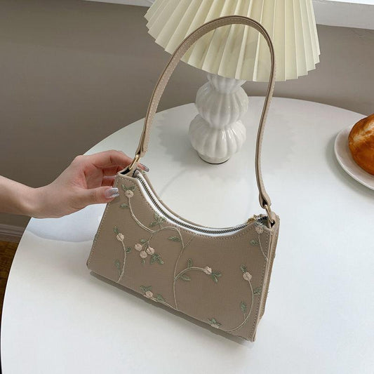 Bags Women's Trendy Fashion Underarm Bag Lightweight One-shoulder Portable Lace Flower Shopping Shopping Bag