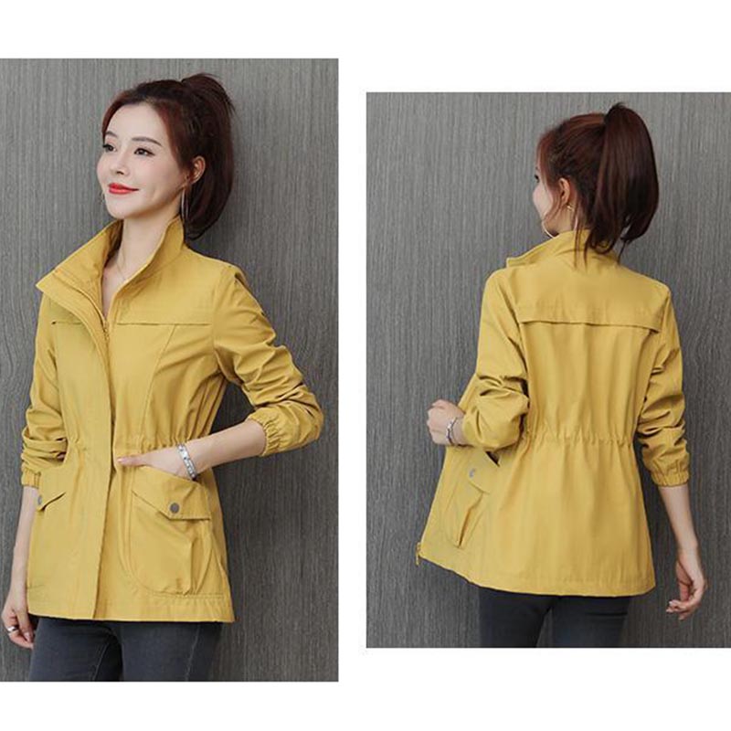 Lining Trench Coat Women's Spring Regular Hooded Casual Plus Size Women's Top Coat