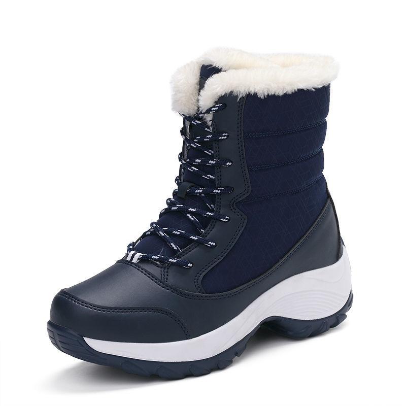 Large Size Snow Boots Women Outdoor Travel Thick High-top Cotton Shoes Women Mid-tube Boots Winter