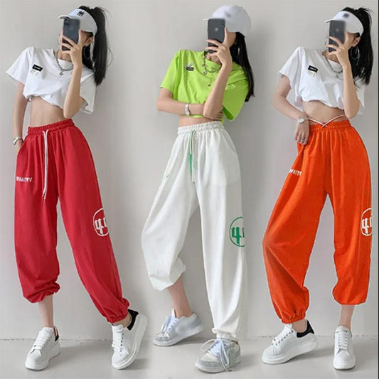 Hip-hop Jazz Dance Pants Women's Loose Casual Sports Pants Square Dancing Loose Wide-leg Pants
