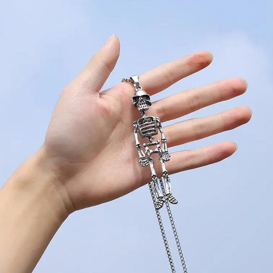 Black Skeleton Skeleton Men's Pendant Long Sweater Chain Couple Necklace Hip Hop Female Long Necklace Alien Personality Necklace Chain Necklaces