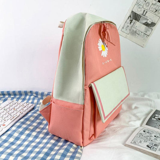 Japanese Harajuku Daisy Girl Student School Bag Korea Retro Tooling Backpack Casual Backpack