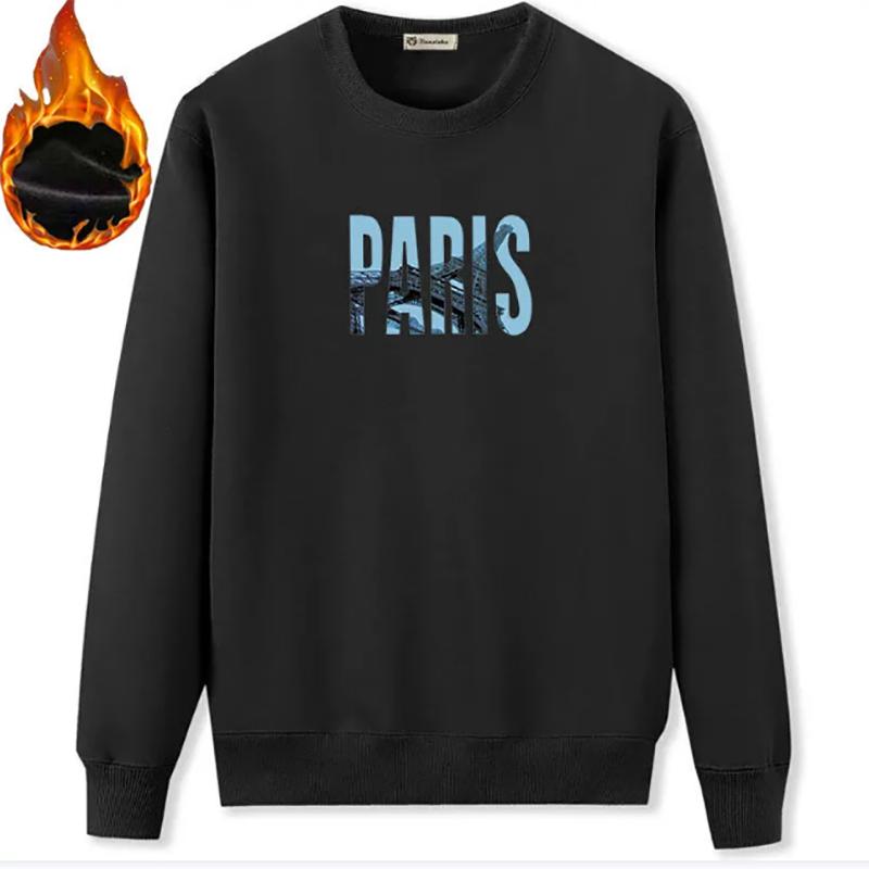 Autumn and Winter Men's Plus Velvet Sweatshirts Thick Long-sleeved Loose Round Neck Pullover Plus Fertilizer To Increase The Base Sweater