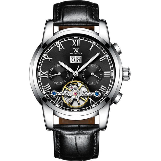 Mechanical Watch Mens Multi-function Stainless Waterproof Calendar Military Automatic Watches