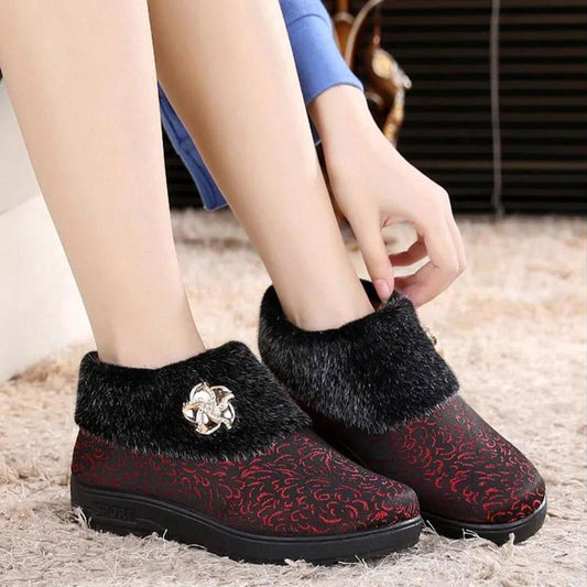 Winter Old Beijing Cloth Shoes Women's Cotton Shoes Non-slip Thick-soled Elderly Shoes Warm and Thick Shoes
