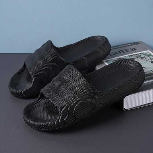 Couple's Large Size Non-slip Indoor Bathroom Flat Slippers Spring Summer Outdoor Beach Slip-on Slippers Solid Color Parent-child Slippers