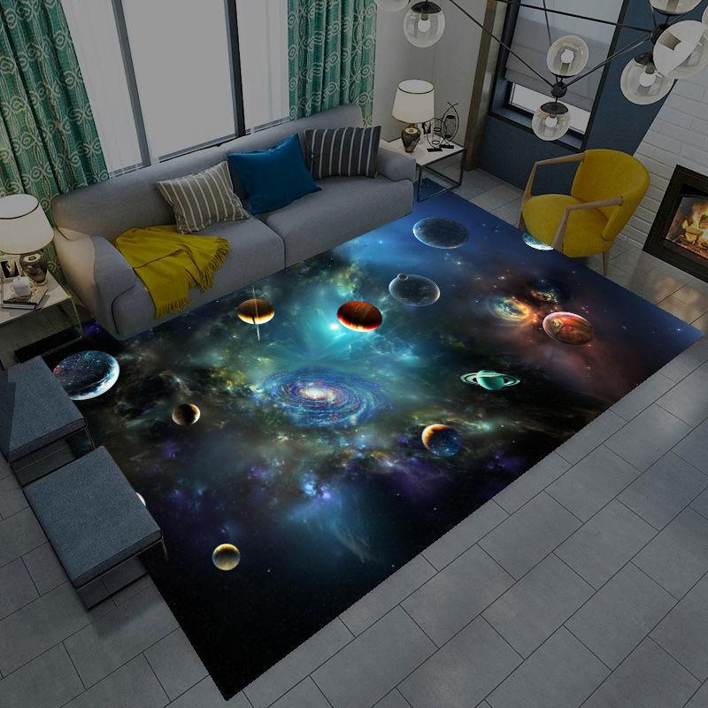 Bursting Starry Sky Pattern Carpet Home Living Room Study Bedroom Children's Room Bedside Blanket Can Be Washed