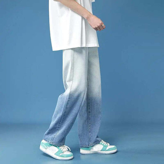 Gradient Jeans Spring and Summer Straight Loose Wide-leg Pants