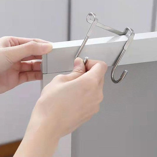 1/4PCS 304 Stainless Steel Household Hook Door Back Hook Kitchen Cabinet Door Back Hanging U-shaped Strong Hook Towel Hooks Kitchen