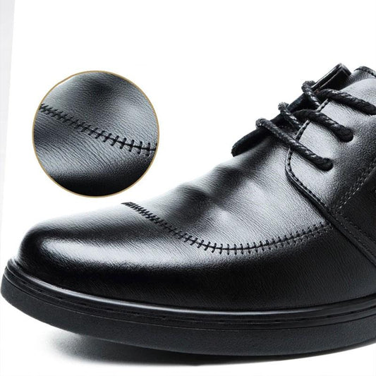 Men's Business Shoes Casual Real Cowhide Shoes Spring and Autumn Middle-aged Dad Shoes Men's Shoes Peas Shoes Lazy Pedal Shoes