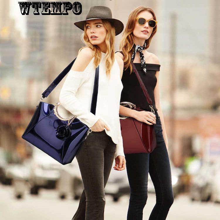 High-grade Patent Leather Handbag Fashion Elegant Diagonal Bag Shoulder Bag Female