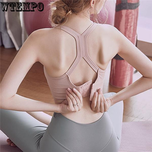 High Stretch Sports Bra For Women ,Quick Dry Padded Hback Sports Top ,Seamless Yoga Running Fitness