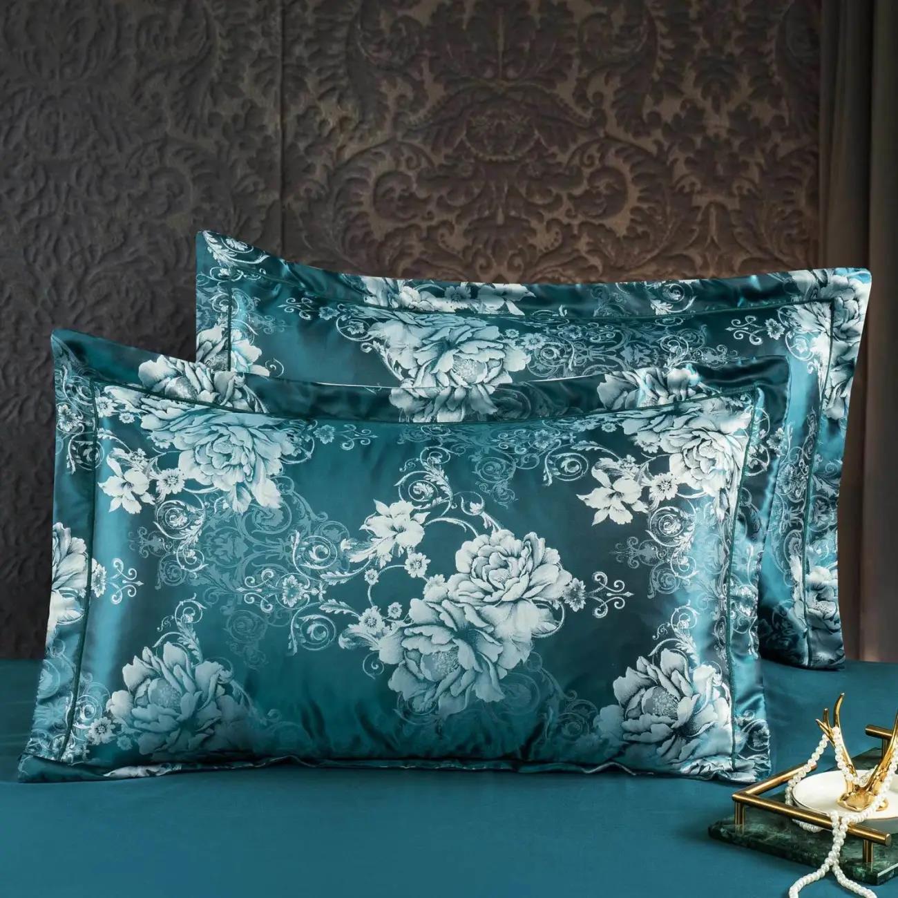 Pure Cotton Solid Color Jacquard Pillowcase Pair Pack Adult Bedroom Pillowcase 48x74cm