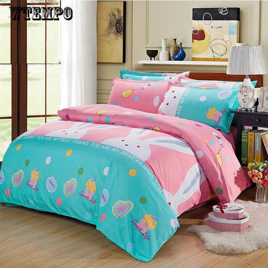 New Home Textiles Bedding Set Bedclothes Printing Duvet Cover Bed Skirt Sheet Pillowcase