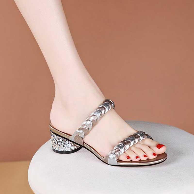 Plus Size 35-40 Summer Women Outdoor Bohemian Beach Flip Flops Wear-resistant Non-slip Waterproof Office Lady A Word Sandals