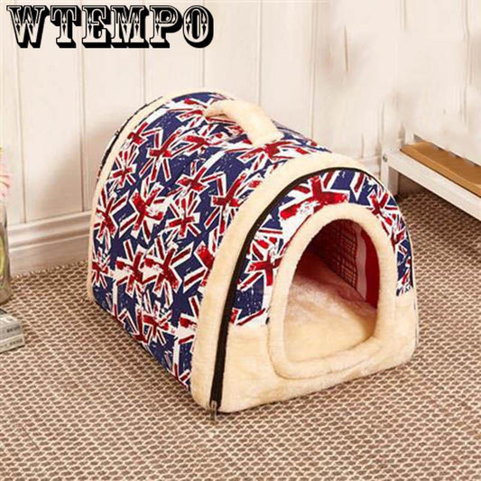 Folding doghouse doggie bed dog and cat pet house can remove and wash pet beds