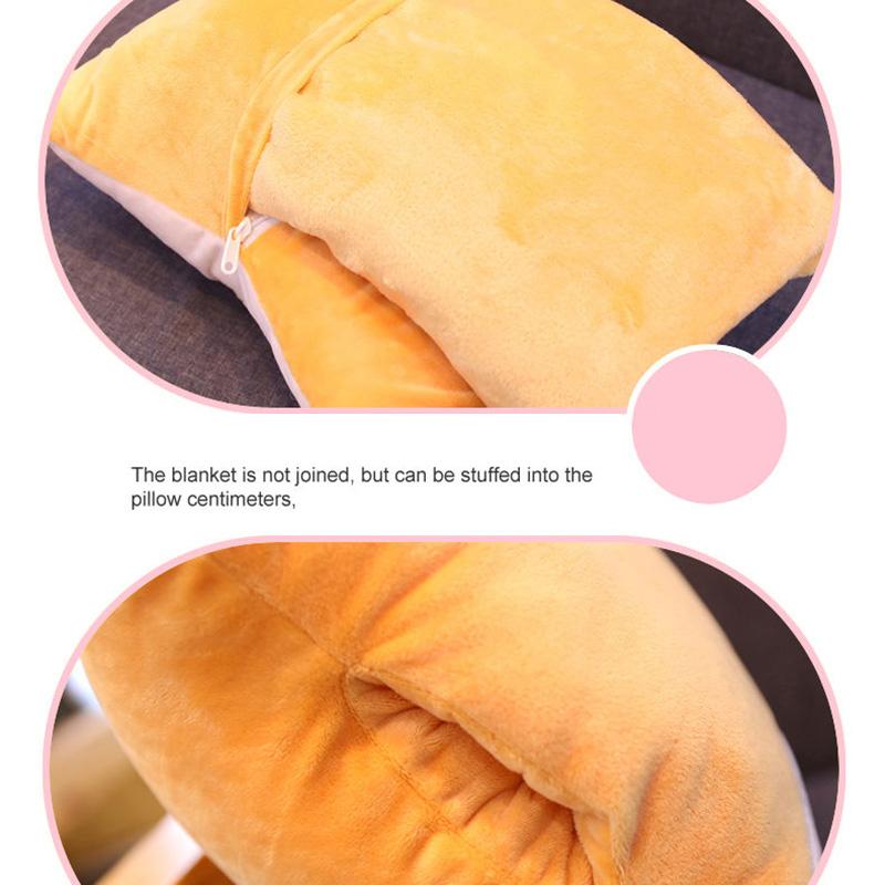 Office Cute Dolls Pillows Quilts Dual-use Pillows Multi-function Nap Pillows Coral Fleece Blankets Back Cushions Three-in-one