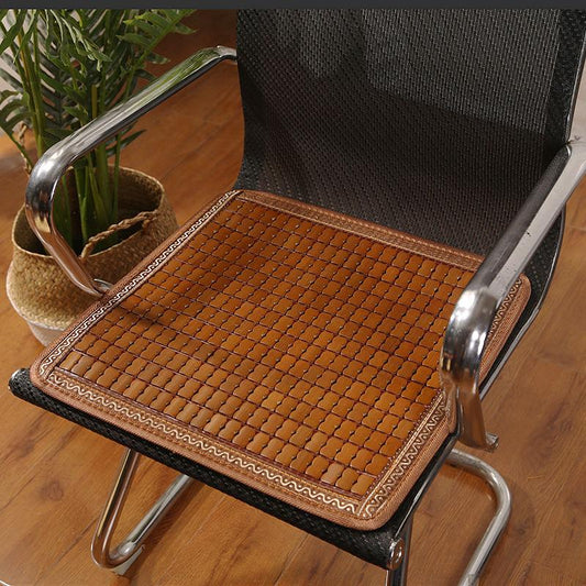 Summer Mahjong Mat Cushion Summer Bamboo Mat Non-slip Thick Sponge Office Computer Chair Cushion Car Cool Cushion