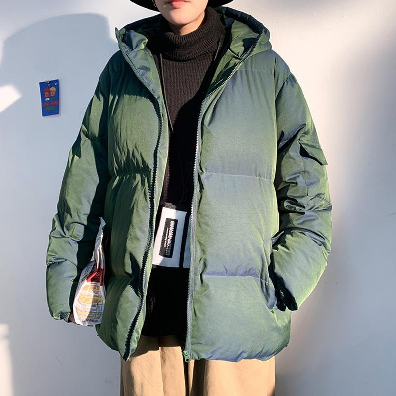 Winter Gradient Color Bread Suit Coat Jacket Men's Hong Kong Style Korean Version of The Trend of Loose Warm Plus Size Cotton Coat