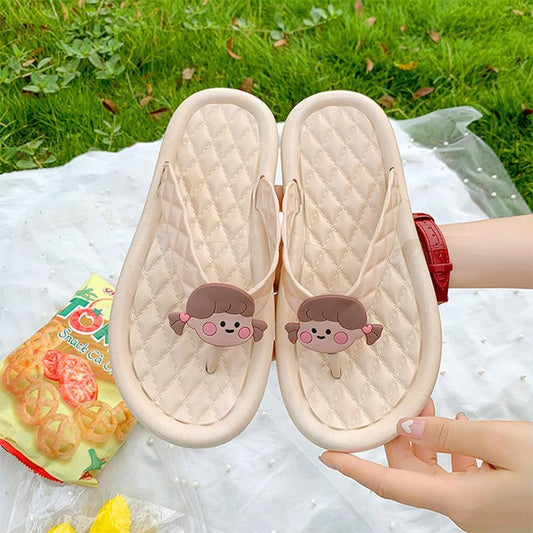 Flip-flops Female Cute Cartoon Girls Wear Non-slip Beach Beach Sandals Summer Sandals Outside Their Hearts
