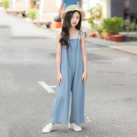 Girls' Bib Summer Children's Sling Jumpsuit Korean Version of Summer Girls Loose Pants