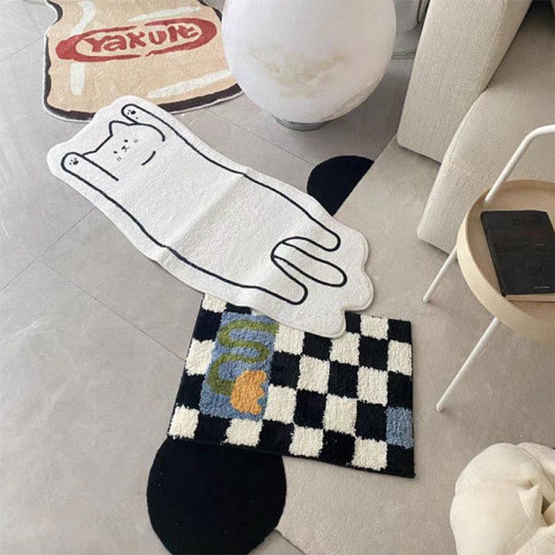 Imitation Cashmere Cute Carpet Girls Dormitory Bedroom Bedside Blanket Non-slip Wear-resistant Machine Washable Cat Blanket Photography Carpet