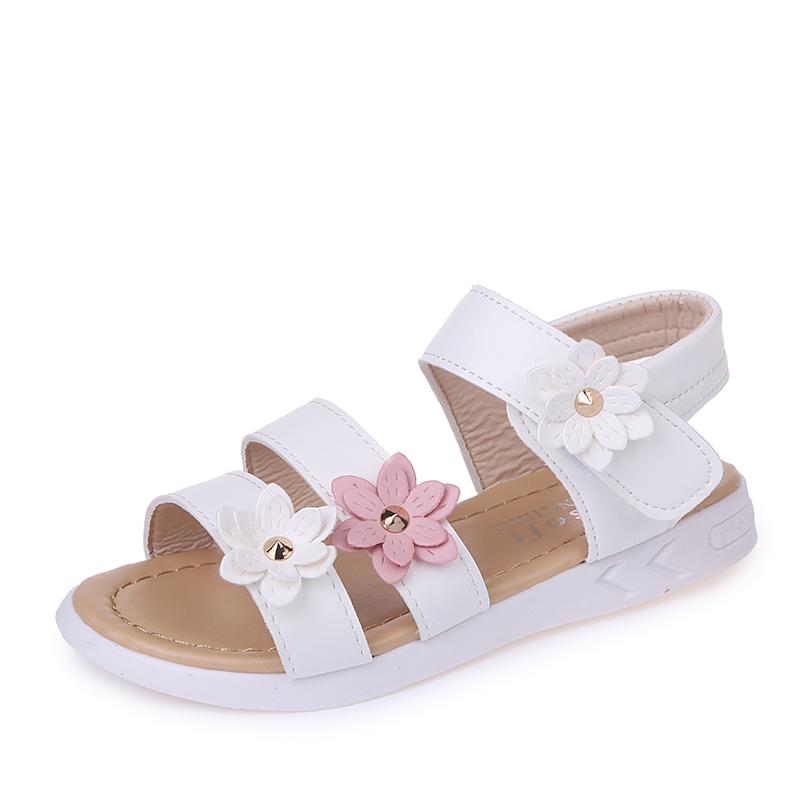 Girls Sandals Summer Children Sandals Korean Fashion Wild Flower Princess Shoes Baby Roman Shoes