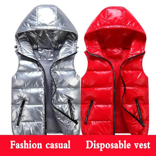 Glossy Down Cotton Vest Women's Plus Size Disposable Couple Fall/winter Student Wear