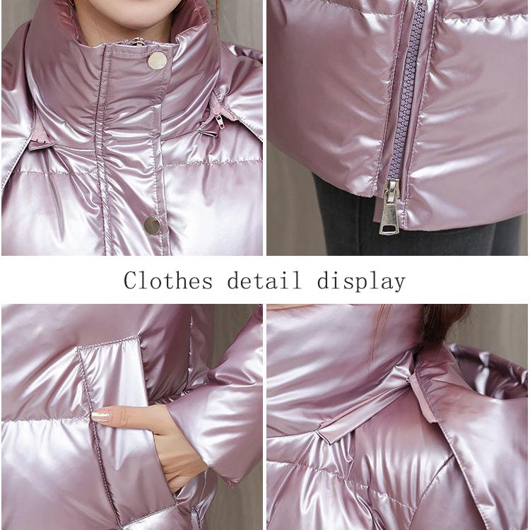 Disposable Cotton Clothes Women's Bright Face Korean Style Fashion Cotton-padded Clothes Women's Winter Loose Hooded Down Cotton Jackets