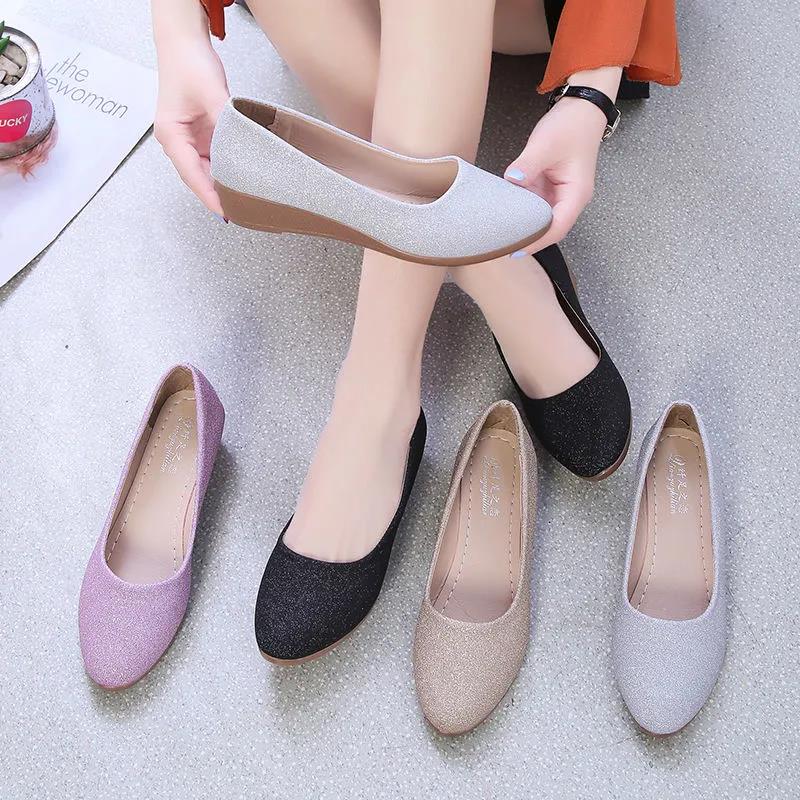 Women's Spring and Summer Shoes Single Shoes Low Thick Heel Casual Shoes Autumn All-match Work Shoes