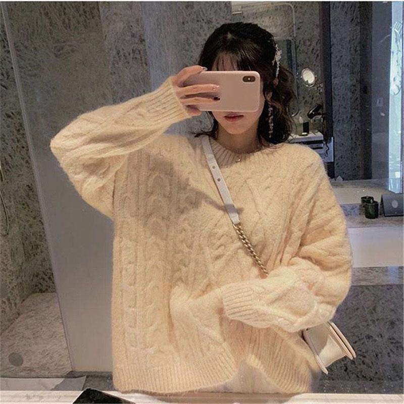 Autumn Winter Thick Sweater Women Knitted Ribbed Pullover Sweater Long Sleeve Turtleneck Jumper Soft Warm Pull Femme